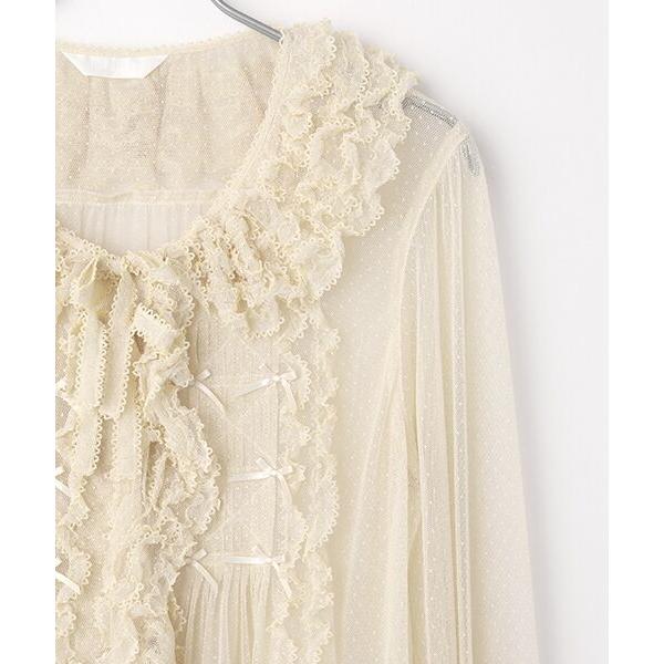 【試着のみ】ピンクハウス 生成 ドットチュールオーバーブラウス PINK HOUSE（ピンクハウス） ドットチュールオーバーブラウス