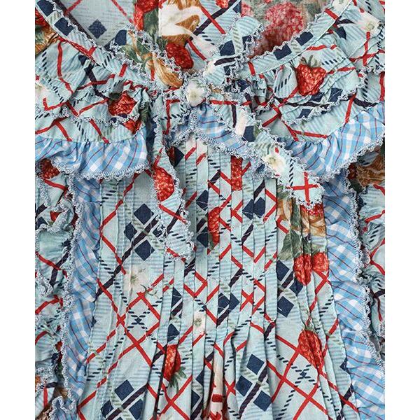 PINK HOUSE（ピンクハウス） 苺リースプリントノースリーブブラウス