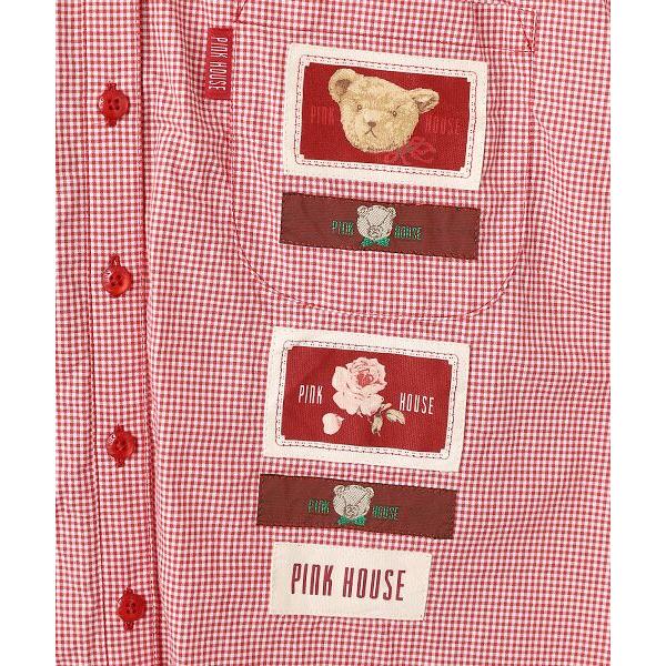PINK HOUSE / ピンクハウス ネームワッペン使いギンガムフードブラウスの画像