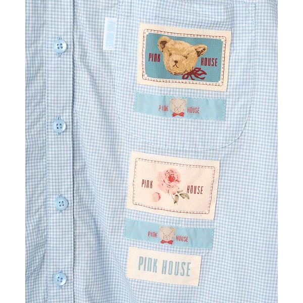 PINK HOUSE / ピンクハウス ネームワッペン使いギンガムフードブラウスの画像