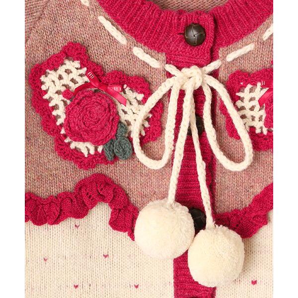 PINK HOUSE（ピンクハウス） ハートモチーフ使いヨークニット