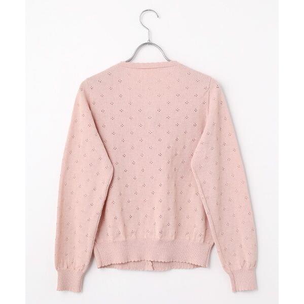 最終価格ピンクハウスリボン柄カ―ディガン PINK HOUSE（ピンクハウス） ○リボンモチーフ付き透かし柄