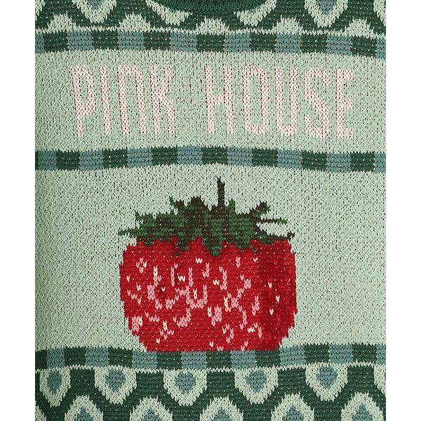 PINK HOUSE / ピンクハウス 苺モチーフジャガードニットの画像