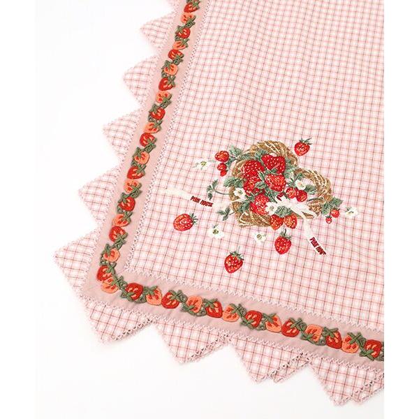 PINK HOUSE / ピンクハウス 苺リース刺繍オリジナルチェックストール