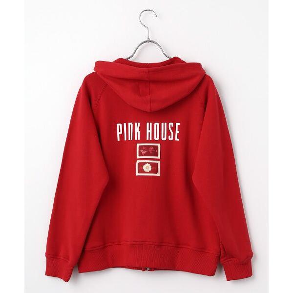 PINK HOUSE ピンクハウス フーディー ジャケット パーカー PINK HOUSE（ピンクハウス） Pロゴ＆ネームワッペン使いパーカー