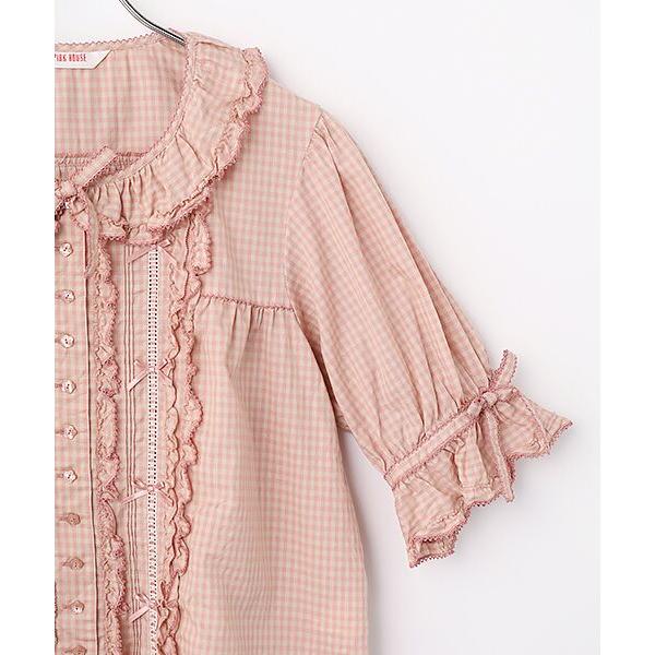 PINK HOUSE（ピンクハウス） はしごレース＆リボン使いブラウス