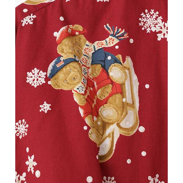 ピンクハウス　三つ子のくまの冬支度刺繍使いフードブラウス PINK HOUSE（ピンクハウス） 三つ子のくま冬支度プリントフード