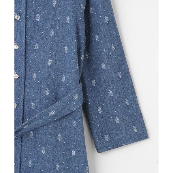 INGEBORG / インゲボルグ ロゴ水玉ジャガードデニムステンカラーコート