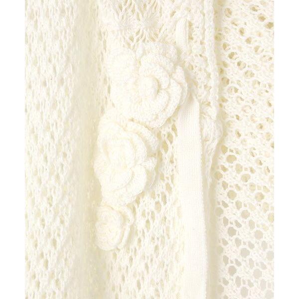 インゲボルグ ロング カーディガン セール】 【OUTLET】モチーフ付き透かし編みロングカーディガン