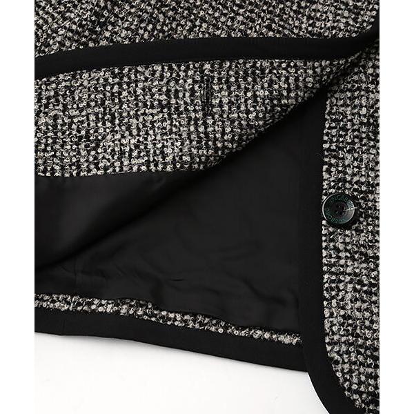 DES PRÉS ウールファブリックコンビ クルーネックジャケット デプレ ウールファブリックコンビ クルーネックジャケット（ノーカラー