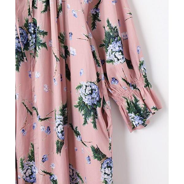 ingeborg インゲボルグ　すずらん柄ピンクロングワンピース セール】 【OUTLET】ランダムロゴpt.ワンピース （ロング・マキシ丈