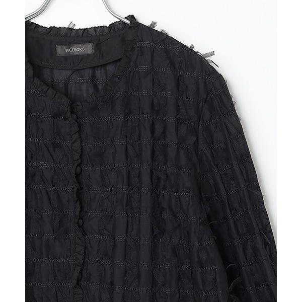 JANインゲボルグ　黒ジャケット パールチェーンリボン付き JAN様専用インゲボルグ 黒ジャケット パールチェーンリボン付き