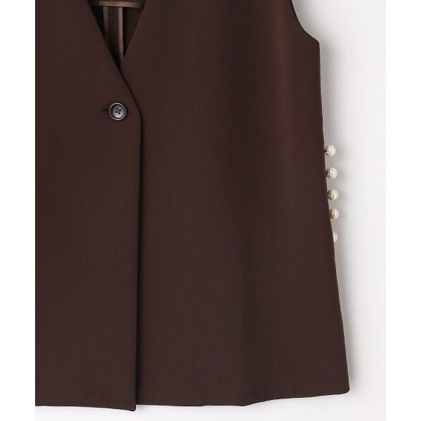 ア*～様 INGEBORG パールアクセントジレ　美品 インゲボルグ パール調釦アクセントワイドパンツ INGEBORG レディース