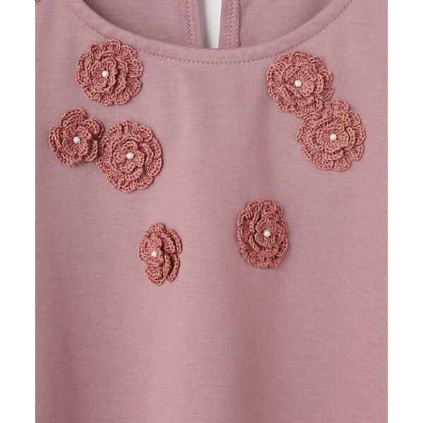 INGEBORG フラワーモチーフ付きカットソー フラワーモチーフ付きボリュームスリーブカットソー｜ピンクハウス