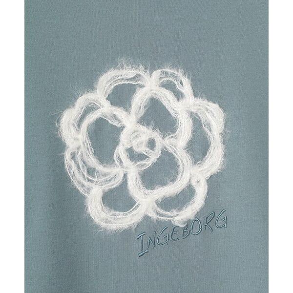 INGEBORG（インゲボルグ） ふわふわカメリア刺繍カットソー