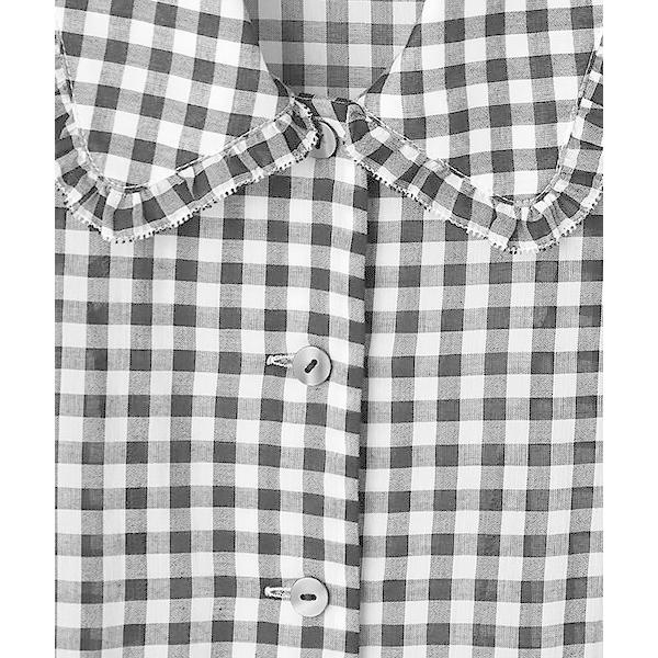 INGEBORG / インゲボルグ シアーギンガムシャツブラウスの画像