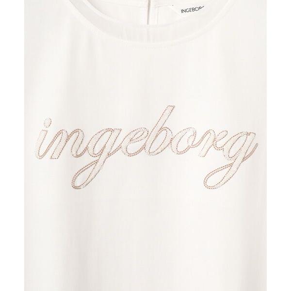 INGEBORG / インゲボルグ スパンコールロゴ入りカットソーの画像