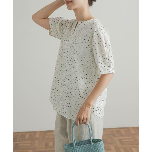 URBAN RESEARCH DOORS - URBAN RESEARCH DOORS コットンドットブラウス セール】リネンコットンドットブラウス(506266543) | アーバン