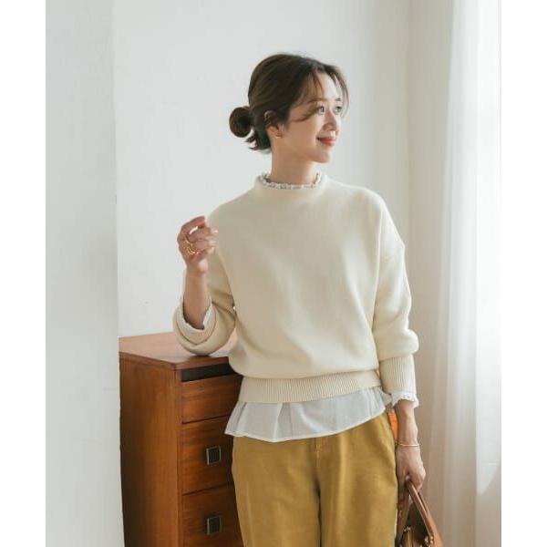 新品　DOORS 『蓄熱』ボトルネックKNITプルオーバー　TOP BEIGE 蓄熱』ボトルネックKNITプルオーバー[DR47-22E115]｜URBAN