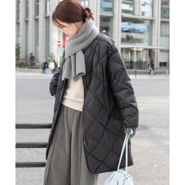 ダウン ダウンジャケット ボアカラーキルティングブルゾン FD22M008