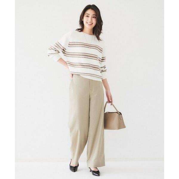 UNTITLED（アンタイトル） 【後ろウエストゴム/洗える】梳毛調ソフト