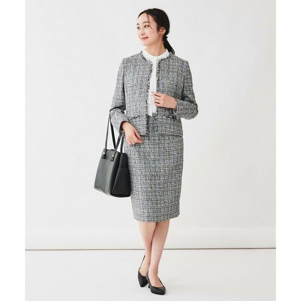 日本製UNTITLEDアンタイトルラインツイード　スーツ　セットアップ　スカート UNTITLED（アンタイトル） スカート 「入卒／セレモニー／通勤」ラメ