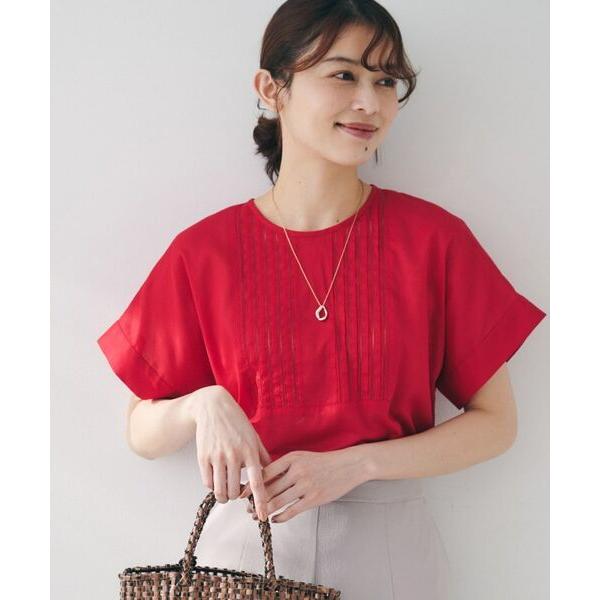 UNTITLED（アンタイトル） 【洗える】コットンピンタックブラウス 