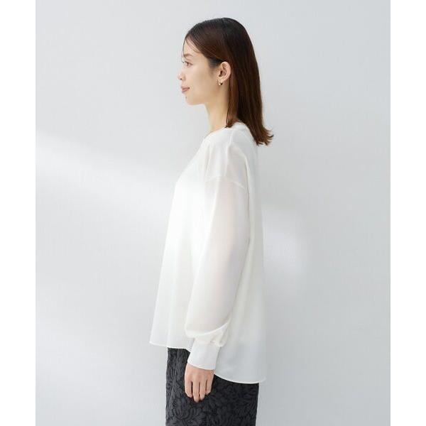 UNTITLED アンタイトル　大きいサイズ　ブラウス　白　ホワイト　長袖　4 UNTITLED（アンタイトル） ブラウス シャツ 「重ね着レイヤード/スーツ