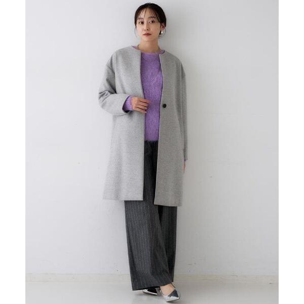 UNTITLED（アンタイトル） 【ゆったり/軽やか】カシミヤ混ノーカラー