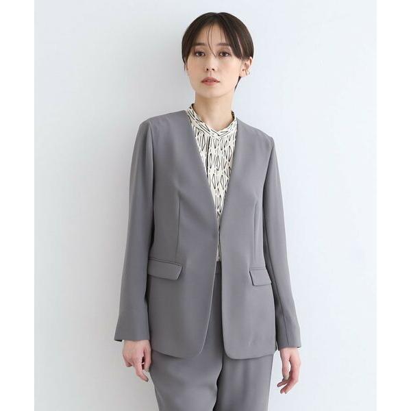 INDIVI / インディヴィ 【こなれSETUP/洗える】ノーカラージャケット  