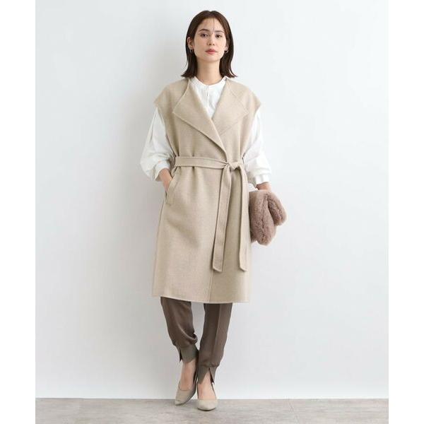 【ウール混／トレンド】リバージレコート INDIVI（インディヴィ） 【ウール混／トレンド】リバージレコート