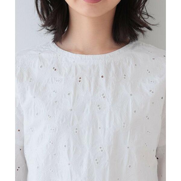 INDIVI（インディヴィ） 【洗える】フラワーカット刺繍フレアスリーブ 