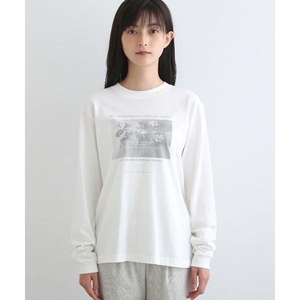 INDIVI / インディヴィ 【LIFE】オーガニック メッセージロゴロングTシャツ｜selectsquare｜03