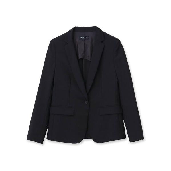 新品INDIVIテーラードジャケット15（3L） 定番スーツ/洗える/UVケア】ストレッチテーラードジャケット
