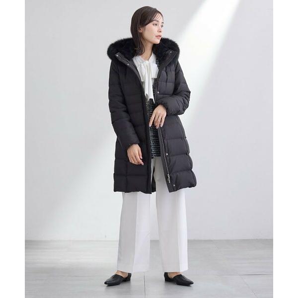 ✨未使用級/現行/XL✨インディヴィ ダウンコート REPURE ショールカラー リニューアル！／マルチWAY／フォックスファー／ロング丈】リサイクル