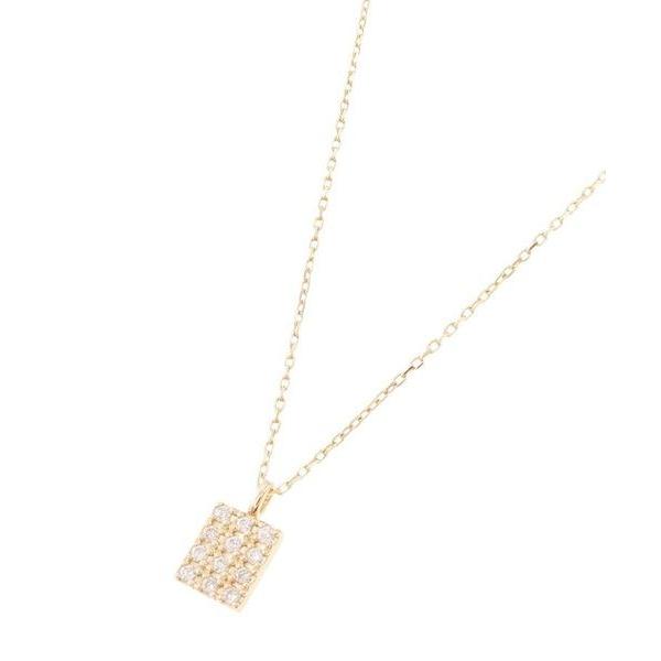 COCOSHNIK / ココシュニック K10ダイヤモンド スクエアパヴェ ネックレス