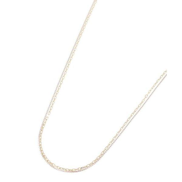 COCOSHNIK / ココシュニック K10ベネチアン×アズキ 2連ネックレス（YG×WG）