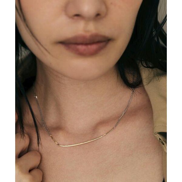 COCOSHNIK / ココシュニック K10ベネフラット×カットアズキ ネックレス（YG×WG）の画像