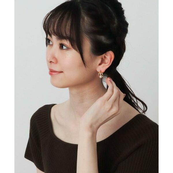 COCOSHNIK / ココシュニック K18パール ダブルアーム フープピアス
