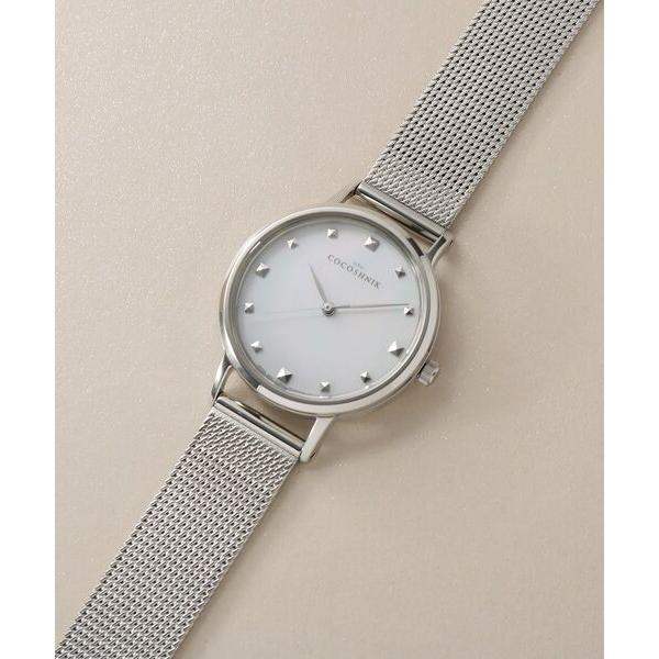 COCOSHNIK / ココシュニック SSラウンドメッシュベルト ウォッチ（白蝶貝）