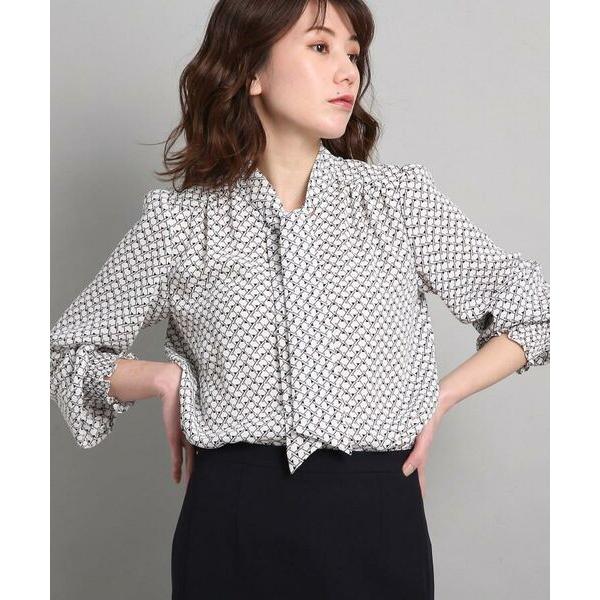 直営店 Coup De Chance クードシャンス 洗える 日本製 幾何学柄ボウタイブラウス 大特価祭 Pceamukinyi Com