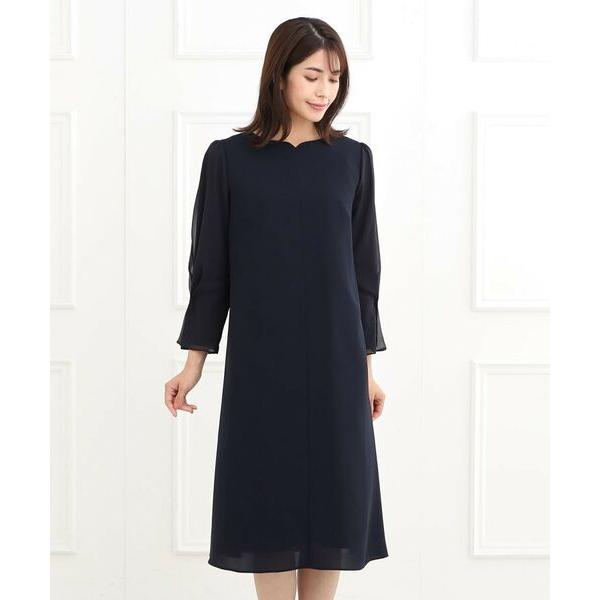 リフレクト（Reflect）/【夏SALE／フォーマル洗える】スリーブデザインジョーゼットワンピース Reflect（リフレクト） 【夏SALE／フォーマル/洗える】スリーブ