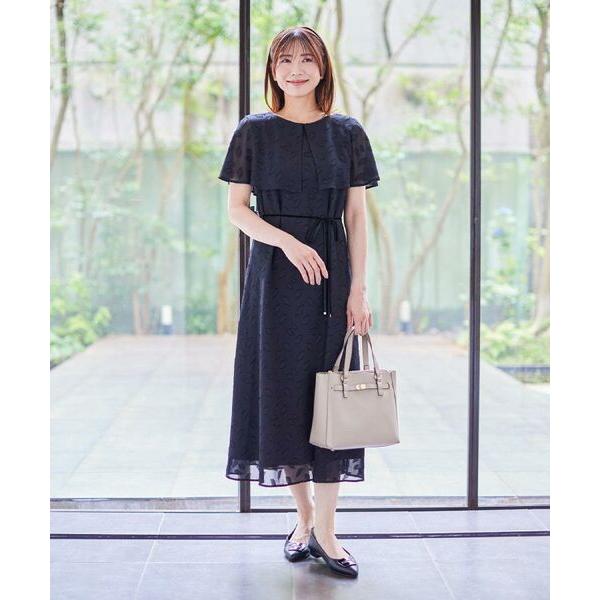 Reflect / リフレクト 【撥水／二の腕カバー／付属リボン付き】ケープデザインノースリーブワンピース