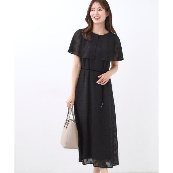 Reflect / リフレクト 【撥水／二の腕カバー／付属リボン付き】ケープデザインノースリーブワンピース