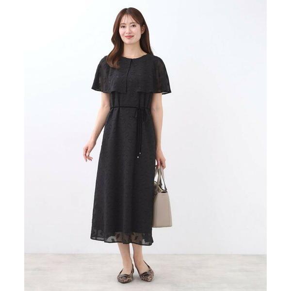Reflect / リフレクト 【撥水／二の腕カバー／付属リボン付き】ケープデザインノースリーブワンピース