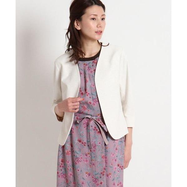 代引き手数料無料 Sunauna スーナウーナ 洗える 7分袖ノーカラージャケット 楽天 Theculturewire Com