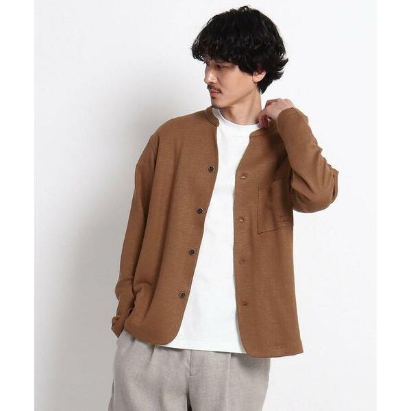 リネンのシ TAKEO ヘンリーネック カーディガン タカシマヤ