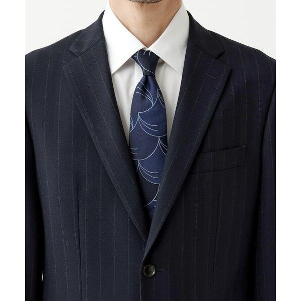 ✨美品✨ タケオキクチ　セットアップ　ビジネススーツ　ネイビー　ストライプ　M タケオキクチ TAKEO KIKUCHI 【THE FLAGSHIP】矢絣 ストライプ スーツ