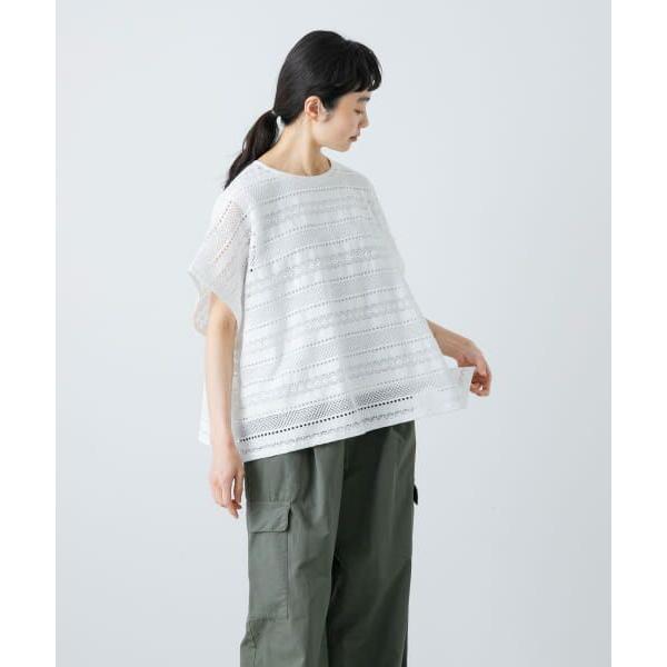 新品 未使用 かぐれ コットンラッセルレースポンチョ 新品◇コットンラッセルレースポンチョ《OFF》◇かぐれ