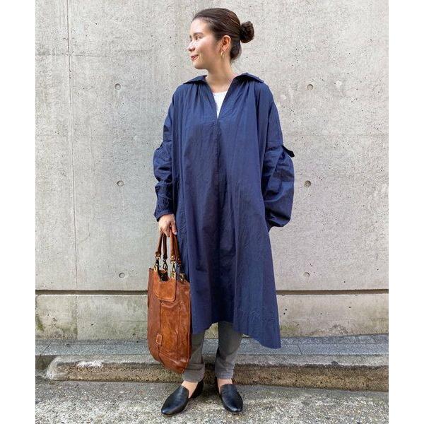 美品】ビアズリー 袖ボリューム スキッパーネック ワンピース定価2.6万円